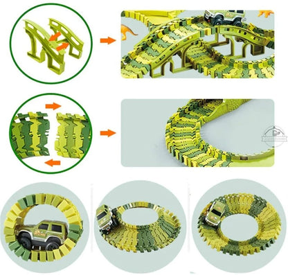 Set Jucarie cu Pista de Dinozaur (120 piese)
