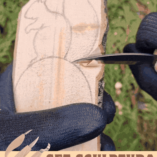 Set de instrumente pentru sculptura in lemn