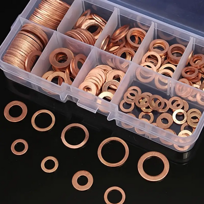 🔥Oferta 1+1🔥SealCopper™ – Set 200 Garnituri Etansare din Cupru O-Ring în Cutie Organizatoare