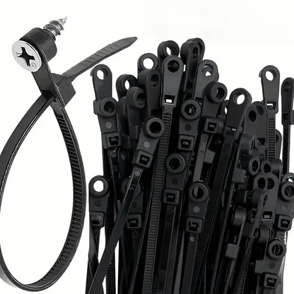 🔥OFERTA 100+200🔥Set Cabluri de Legatura cu Orificiu Rotund Auto-blocare
