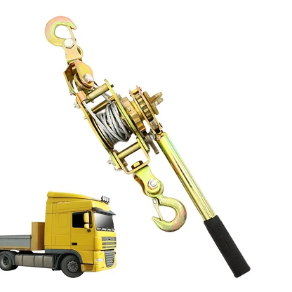 TensionMax™ – Troliu Manual Profesional cu Cablu din Otel si Carlige Dublu Securizate