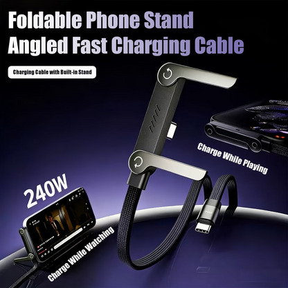 PowerStand™ – Cablu Fast Charge 240W cu Suport pentru Telefon (1.5m)