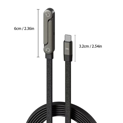 PowerStand™ – Cablu Fast Charge 240W cu Suport pentru Telefon (1.5m)