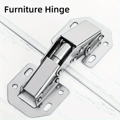 FlexHinge™ – Set 10 Balamale Metalice Polisate pentru Usi de Mobila