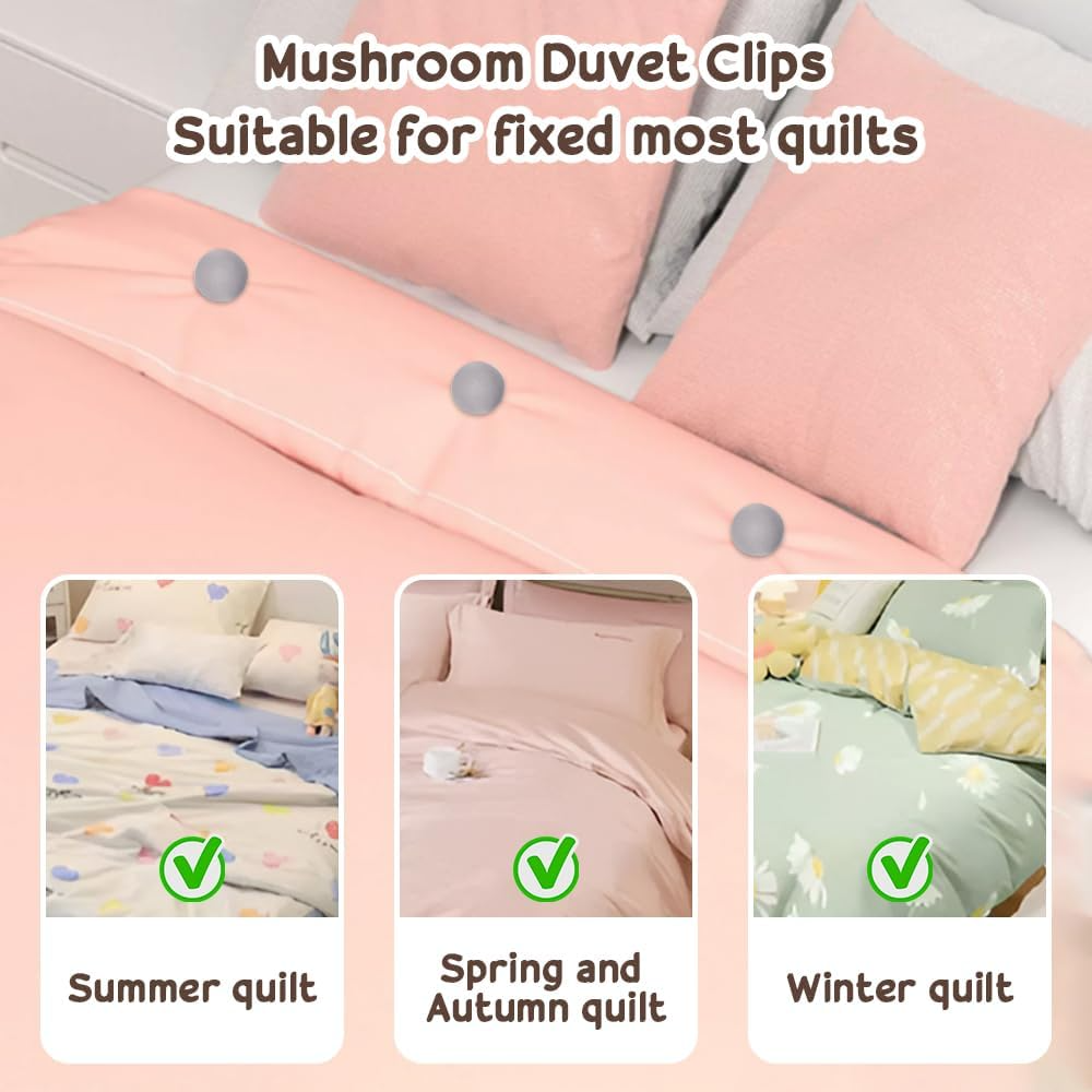Cleme pentru plapuma Tip Ciuperca (Set 12 Bucati)