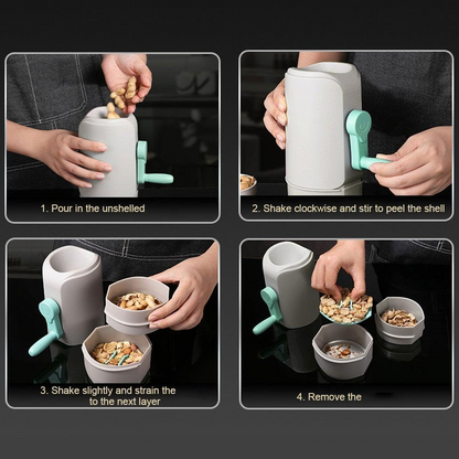 NutTwist™ – Deschizator Manual de Nuci si Arahide cu Mecanism de Filtrare în Doua Straturi