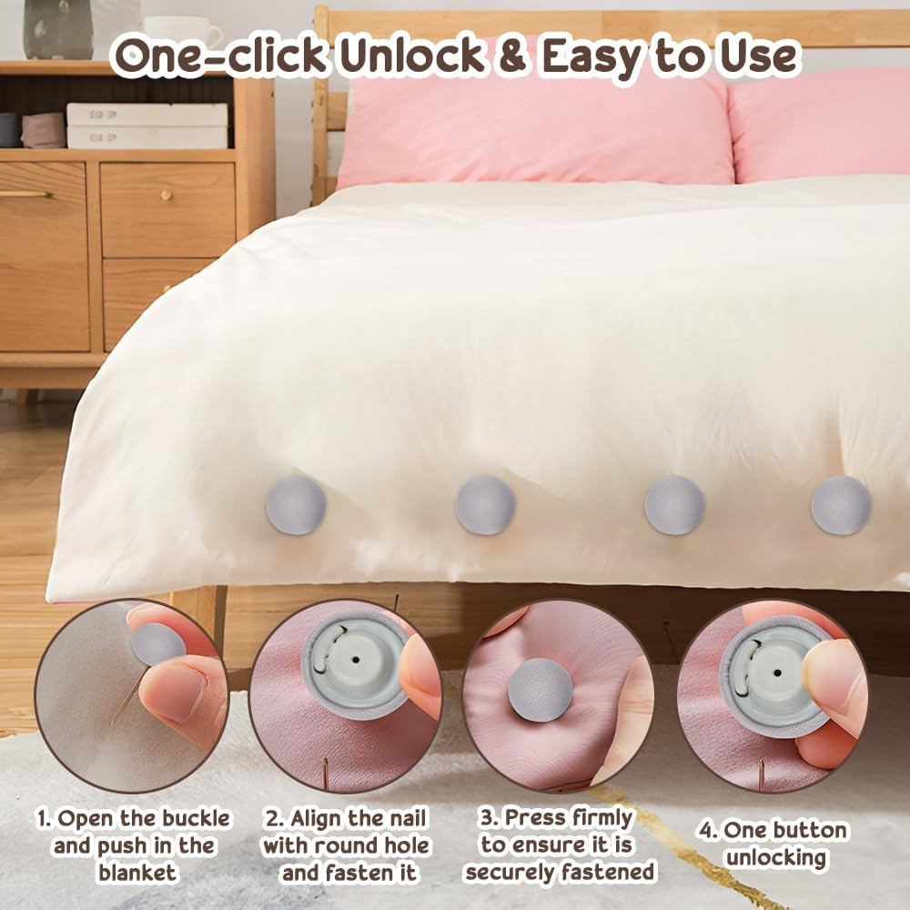 Cleme pentru plapuma Tip Ciuperca (Set 12 Bucati)