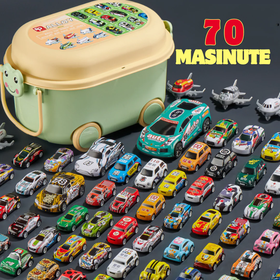 Cutie cu 70 Masinute Pull-Back"