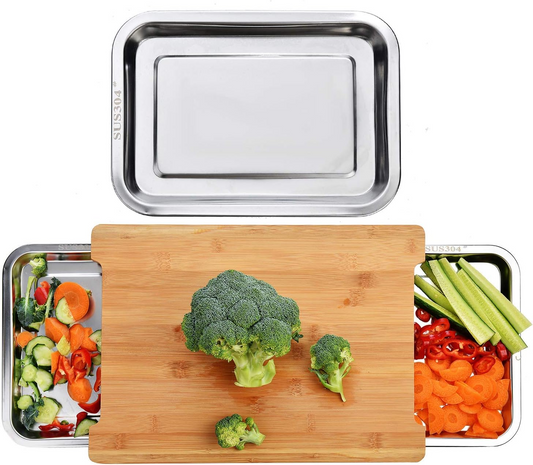 PrepBoard Duo™ – Tocator din bambus cu tavite laterale pentru colectare