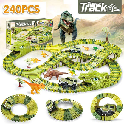 Set Jucarie cu Pista de Dinozaur (120 piese)