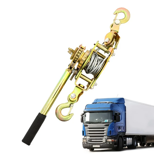 TensionMax™ – Troliu Manual Profesional cu Cablu din Otel si Carlige Dublu Securizate