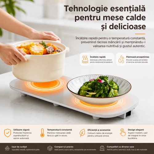 HEATIX™ – Plita Electrica pentru Mentinerea Temperaturii Mancarii