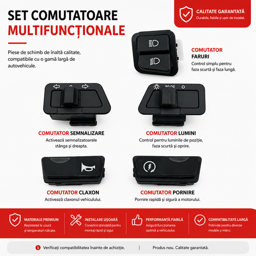 SWITCHIX™ - Set Complet de Comutatoare pentru Scuter si Tricicleta Electrica