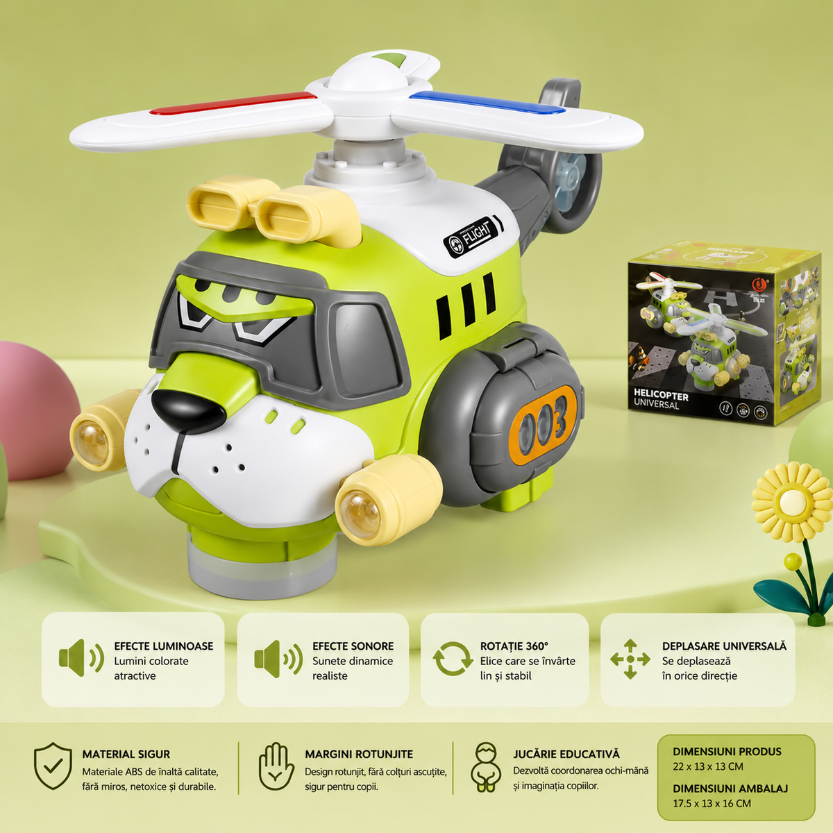 AIRLOOP™ - Elicopter Interactiv cu Lumini, Sunete si Mișcare