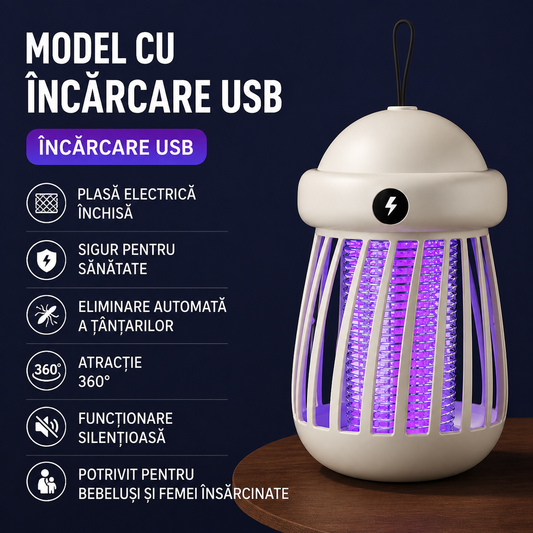 🔥OFERTA 1+1🔥Zytrap™ – Lampa Anti-Tantari cu UV si Electrosoc USB