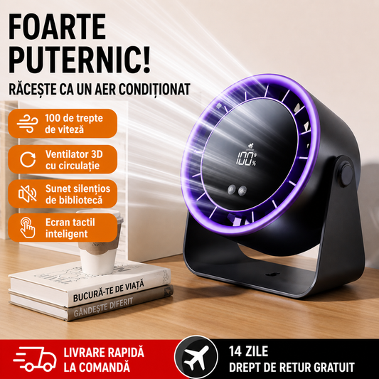 Vortiq™ – Ventilator Inteligent Ultra Silent cu Display Digital