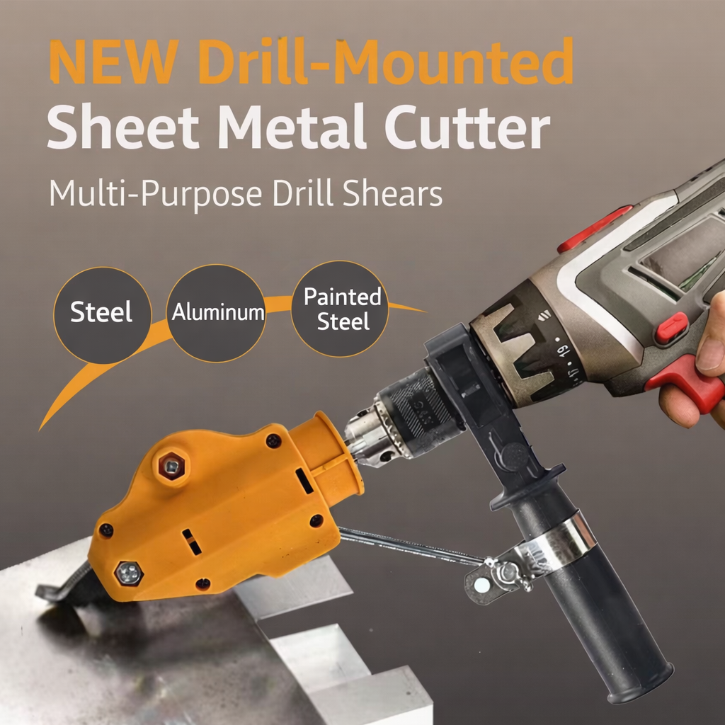 CutPro Drill™ – Foarfeca Electrica pentru Tabla, Atasament Bormasina