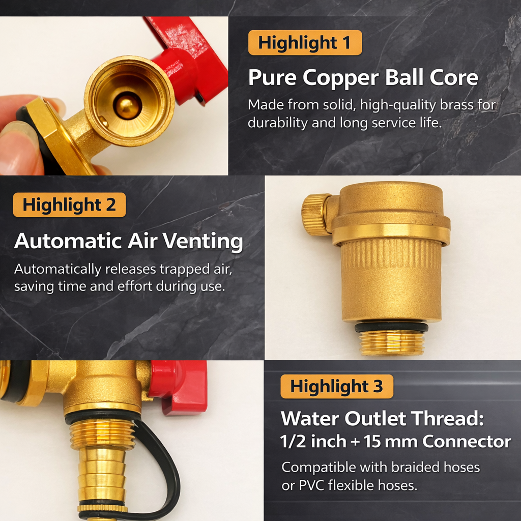 ThermoDrain Pro™ – Valva Automata de Aerisire si Golire pentru Instalatii Termice (1")