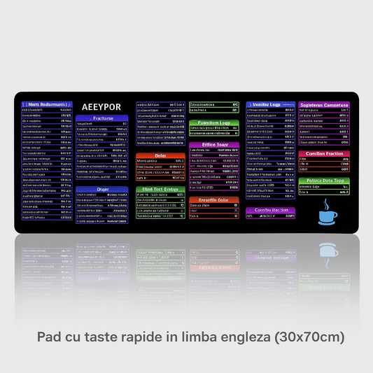 Pad cu taste rapide in limba engleza (30x70cm)