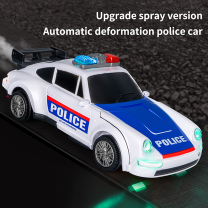 PoliceBot™ – Masina de Politie Transformabila cu Lumini, Sunete si Efect de Fum