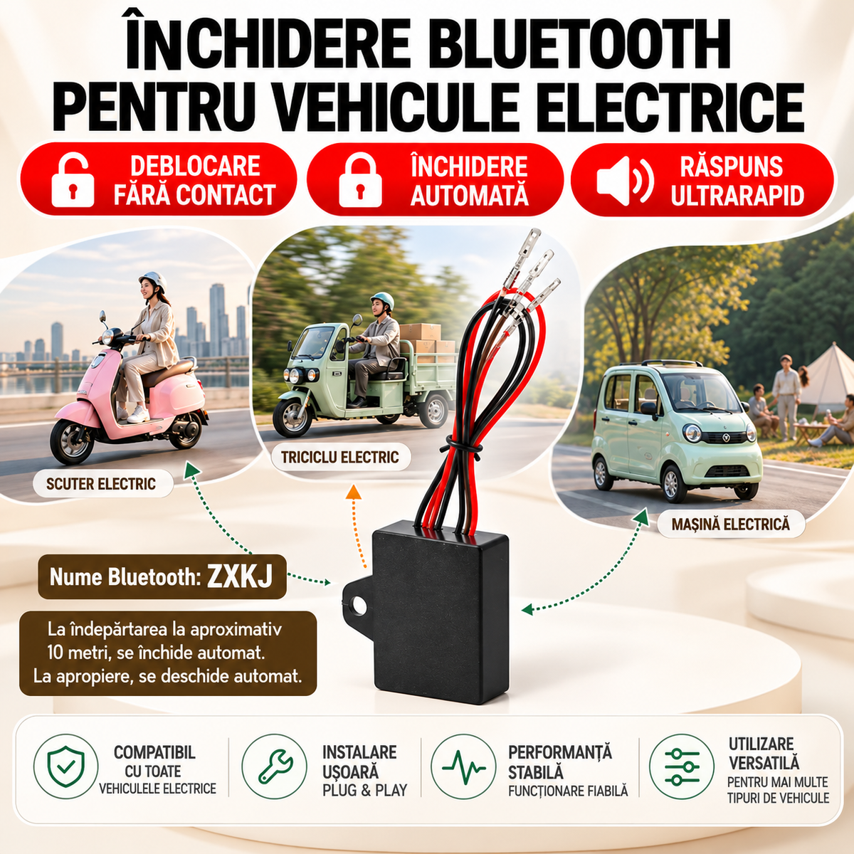 KEYRIX™ - Modul Bluetooth pentru Pornire Fara Cheie
