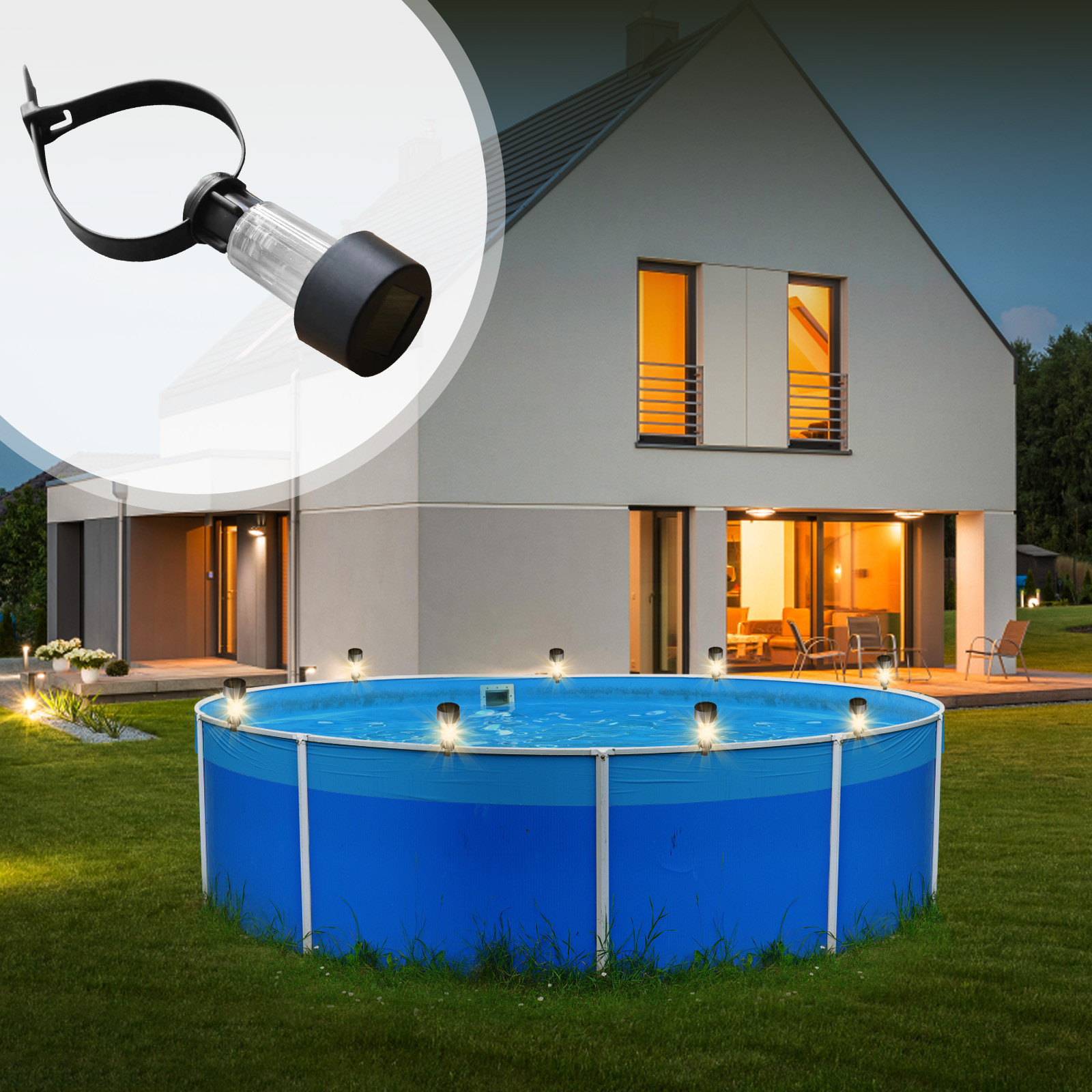 SolarGlow™ - Mini lampi solare pentru gard si gradina (Set 5 bucati)