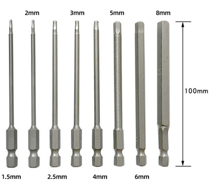 Set de biti cu Cap Hexagonal Magnetic (8 bucati)