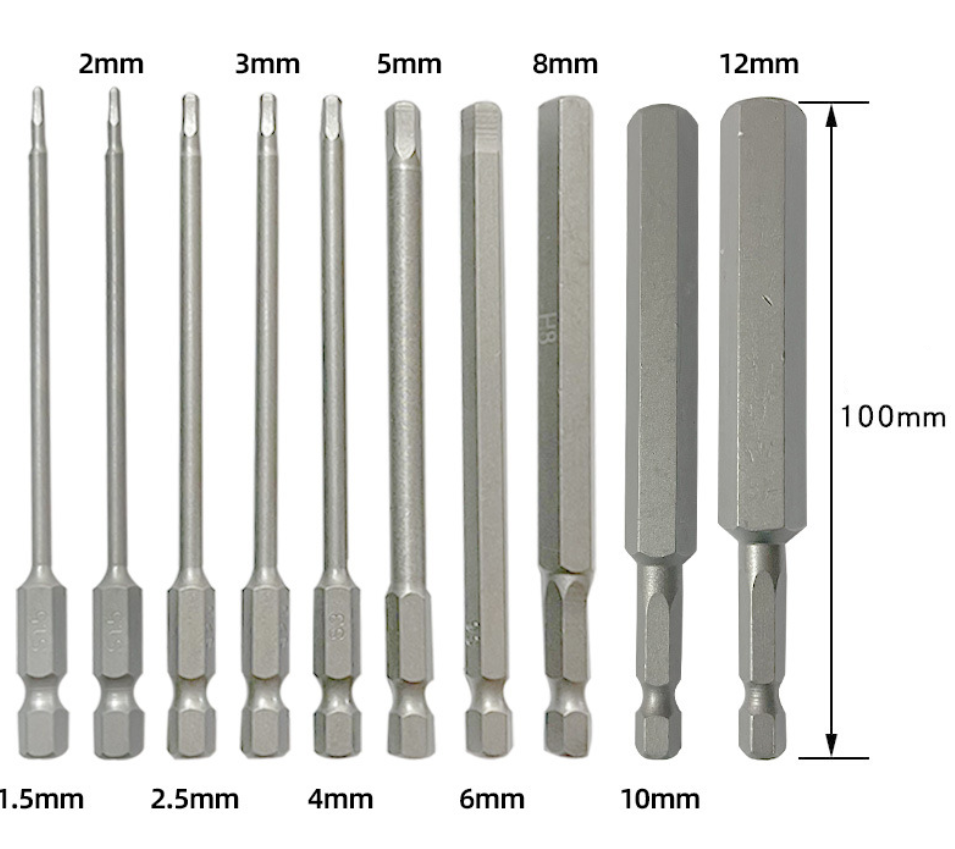 Set de biti cu Cap Hexagonal Magnetic (8 bucati)