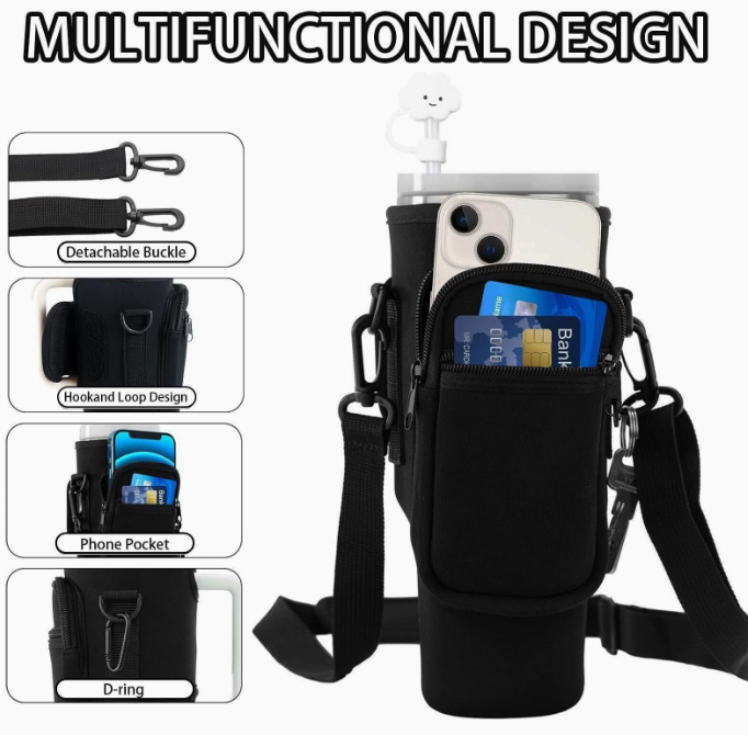 HydroPack™ - Husa Multifunctionala pentru Sticla de Apa cu Buzunar pentru Telefon