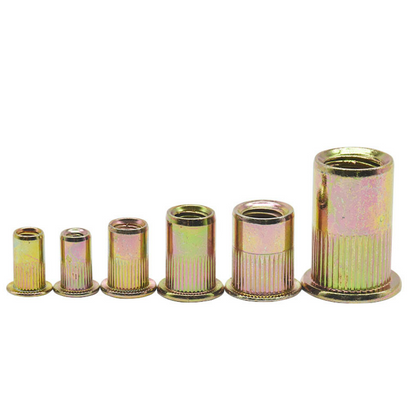 RivetMaster™ - Set 150 Buc. Piulite Nituibile Filetate, Cap Plat M3 M4 M5 M6 M8