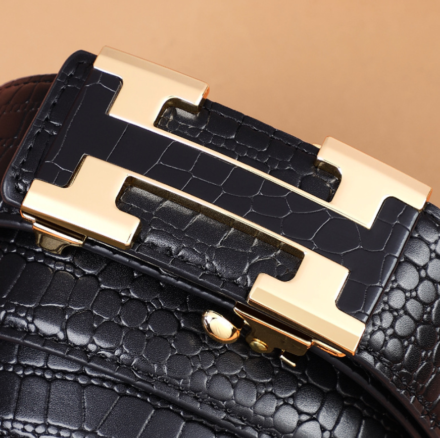 Rillux™  Curea Barbati din Piele Naturala cu Textura de Crocodil