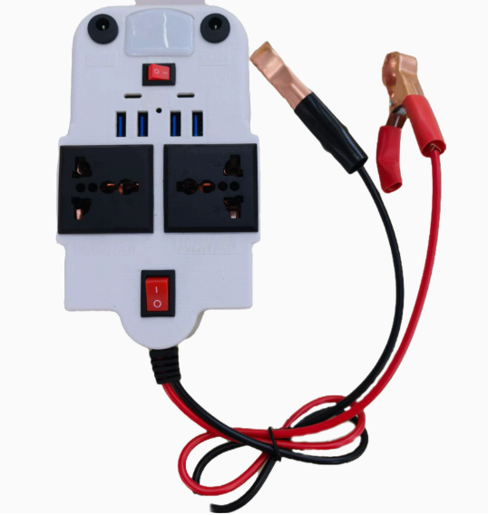 Powerix™ – Invertor Auto Inteligent 300W cu 4 USB si 2 Porturi PD