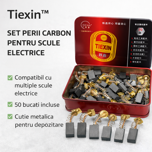 Tiexin™ – Set Perii Carbon pentru Scule Electrice (50 bucati)