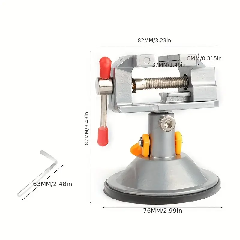 ClampMini™ - Menghina de Precizie Rotativa 360° cu Ventuza
