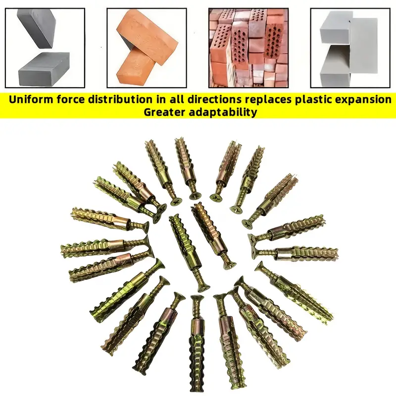 FixPro™ – Set 30 Dibluri de Expansiune 10x60 mm + Suruburi Hexagonale 6x60 mm