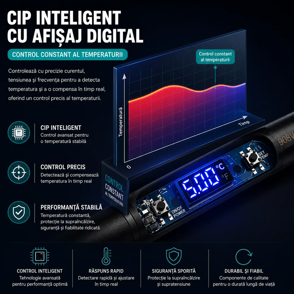 Solderix™ - Statie de Lipit cu Reglare de Temperatura – 80W