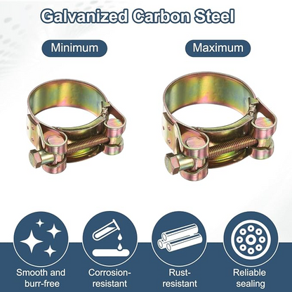 Clampix™ - Set de 15 coliere metalice ranforsate pentru fixarea sigura a furtunurilor