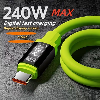 UltraWatt™ – Cablu incarcare rapida 240W Type-C, afisaj digital, 2m