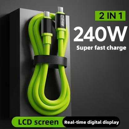 UltraWatt™ – Cablu incarcare rapida 240W Type-C, afisaj digital, 2m