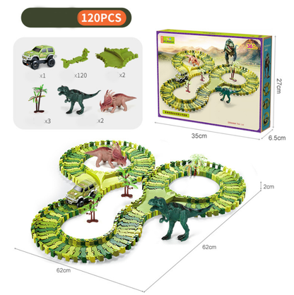 Set Jucarie cu Pista de Dinozaur (120 piese)