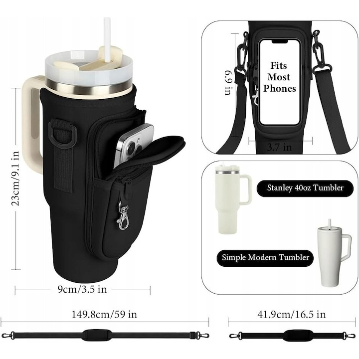 HydroPack™ - Husa Multifunctionala pentru Sticla de Apa cu Buzunar pentru Telefon