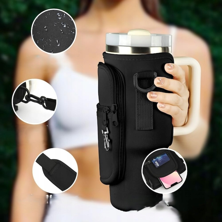 HydroPack™ - Husa Multifunctionala pentru Sticla de Apa cu Buzunar pentru Telefon